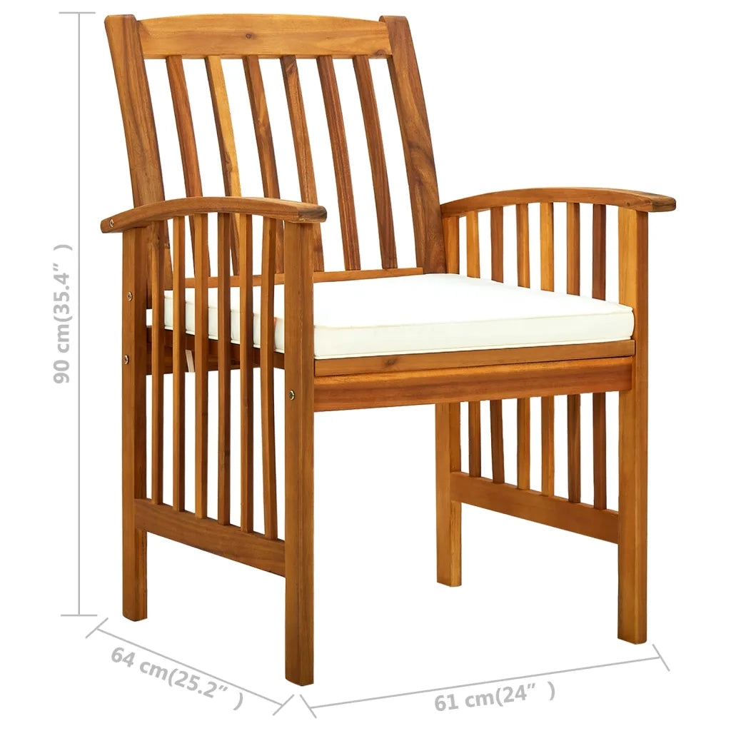 Set di 6 sedie da giardino con Cuscini in Legno Massello di Acacia 3120445