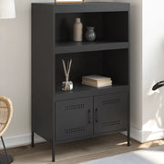 Credenza-Buffet-Armadio da cucina Nera 68x39x113 cm in Acciaio 862550