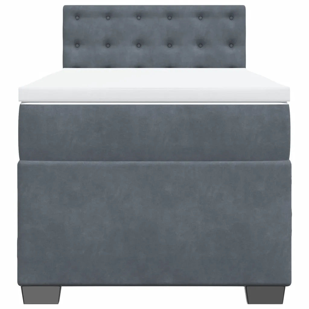 Giroletto a Molle con Materasso Grigio Scuro 100x200 cm Velluto 3286247