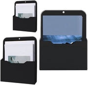 Set di 3 dossier tenere con magneti, 3 dimensioni, tenitore di carta magnetica, organizzatore di documenti, dossier appeso, deposito di articoli da ufficio, per whiteboards, per uso domestico, nero (S/M/L)