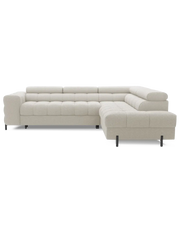 Divano FERRUM Beige chiaro convertibile 5 posti angolo destro con contenitore 276x93x200cm