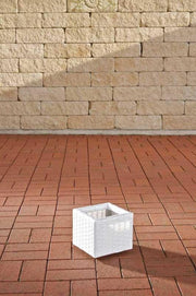 Portavaso Da Esterno Laura In Polyrattan bianco