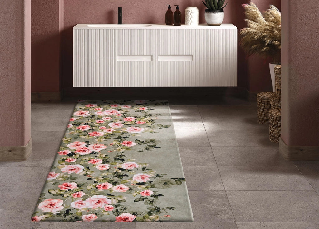 Tappeto Cucina Antiscivolo Stampa Digitale Emozioni Fantasia Cascata Floreale By Suardi - 58x140 - Cascata Floreale
