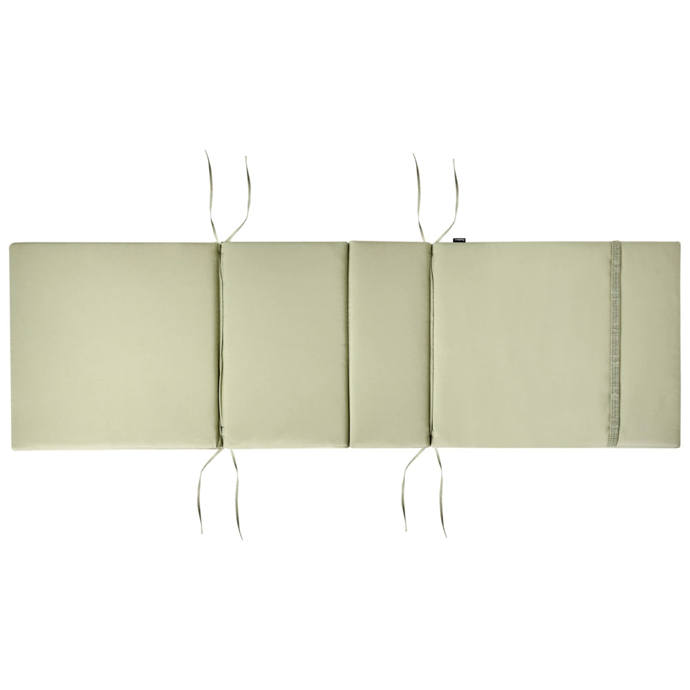 Lettino Prendisole Regolabile con Ruote Legno Acacia e Cuscino verde resistente agli agenti atmosferici reclinabile con ruote