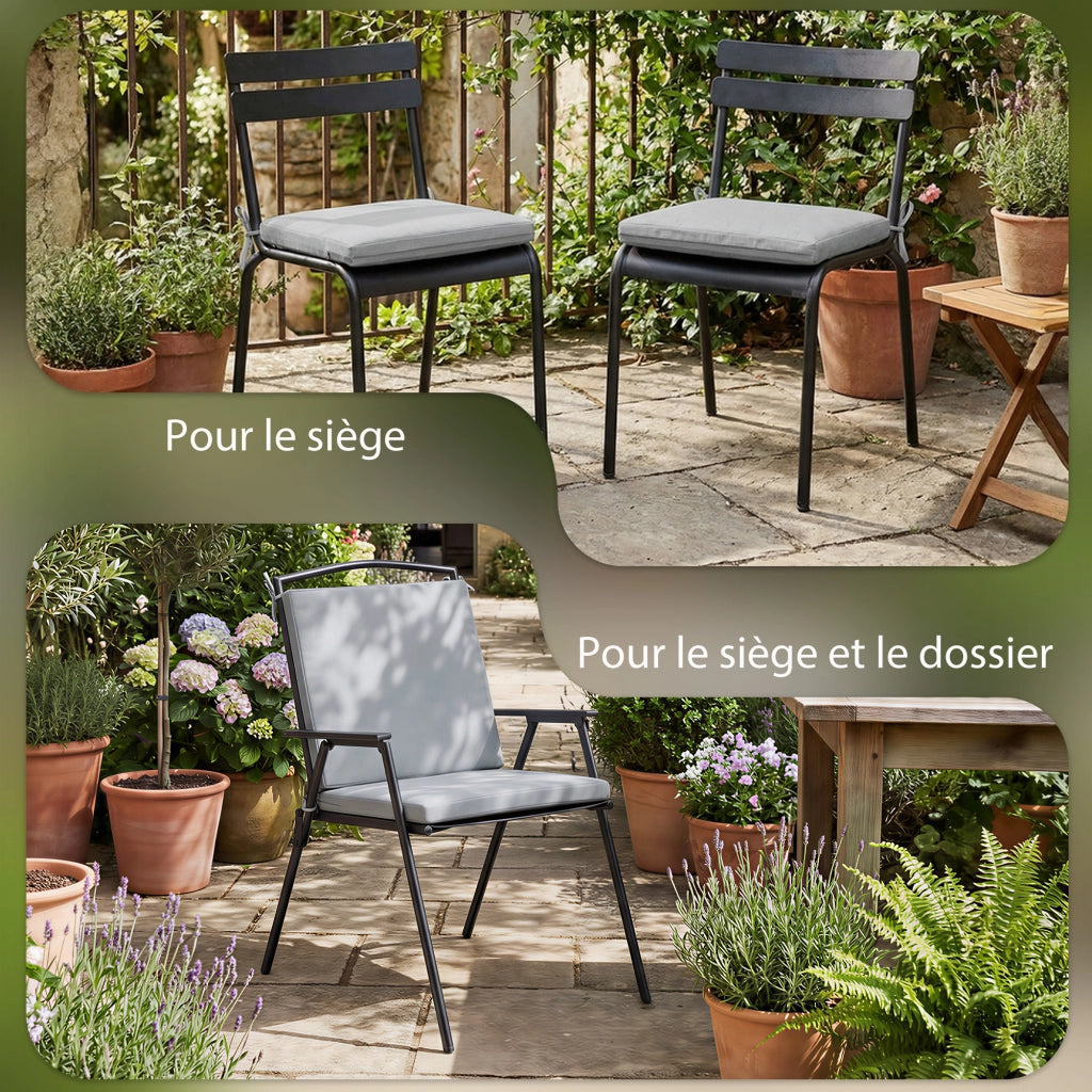 Set 2 Cuscini Sedia Giardino ¨C zephmum ¨C Grigio 50x50 cm