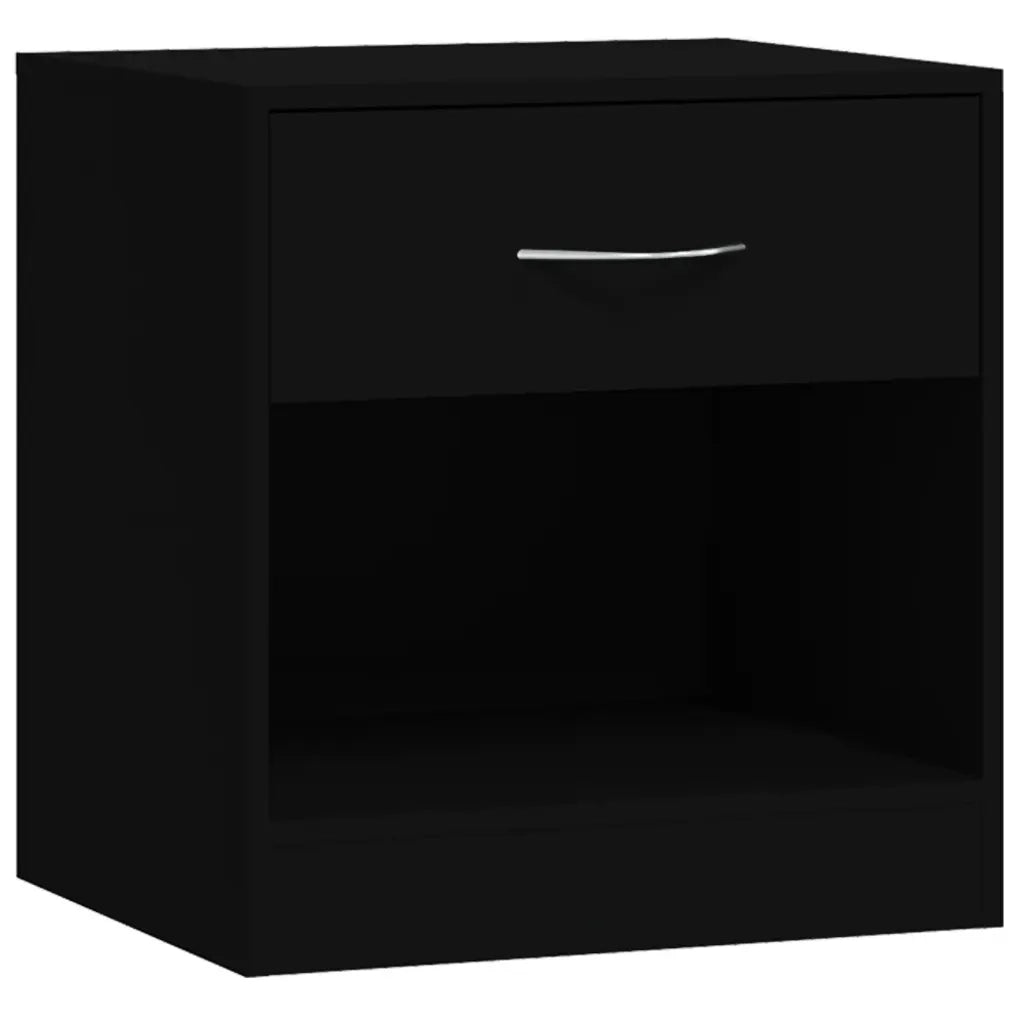 Comodini 2 pz con Cassetto-Set di 2 Tavolino da notte Neri