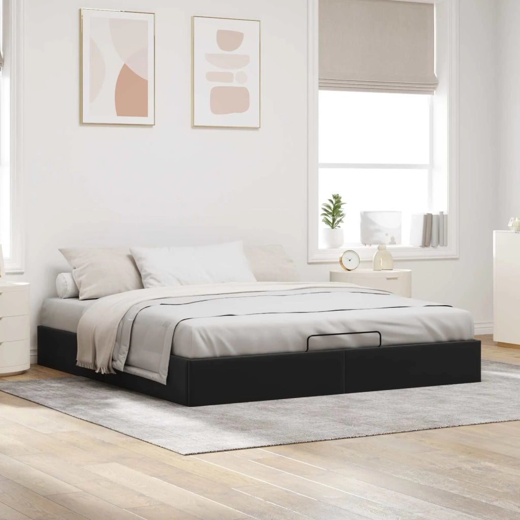 Letto ottomano Nero King size Velluto 3403078