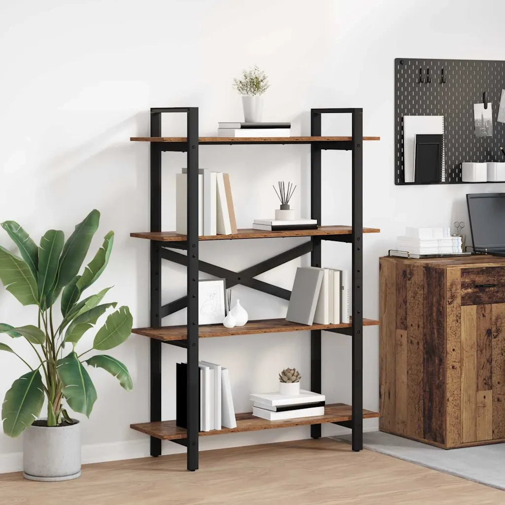 Libreria-Scaffale per Libri-Mobile di Stoccaggio Legno vecchio 100 x 33,5 x 140 cm Legno multistrato