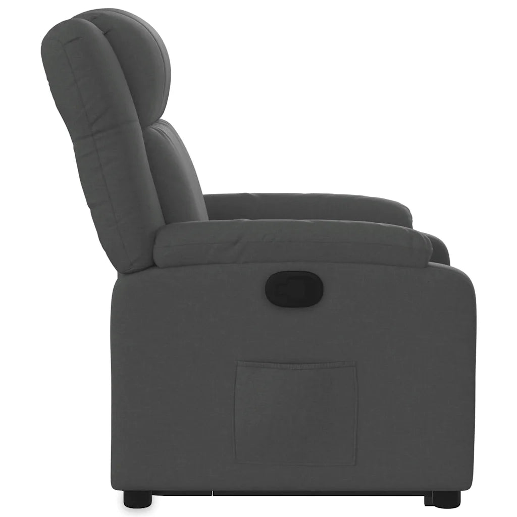 Poltrona | Sedia Relax Alzapersona Reclinabile Grigio Scuro in Tessuto