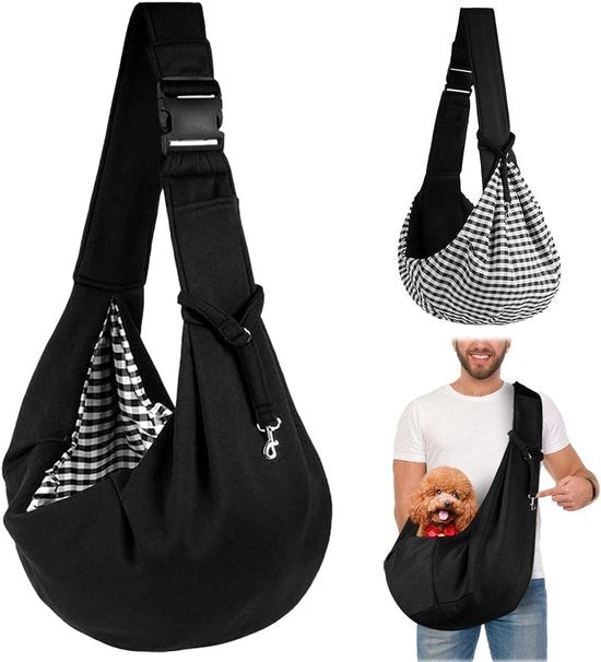 Tas da afflusso reversibile per cani fino a 7 kg - Tas da spalla regolabile per animali domestici - Sacchetto da portare per cani - Ideale per passeggiate e attività all'aperto