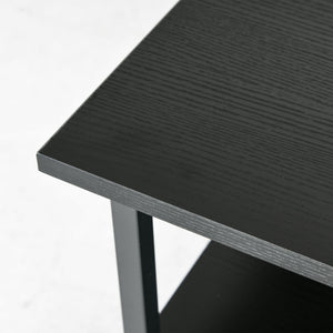 Carrello Porta Stampante a 3 Ripiani 50x50x52,5 cm con 4 Ruote in Legno e Acciaio Nero