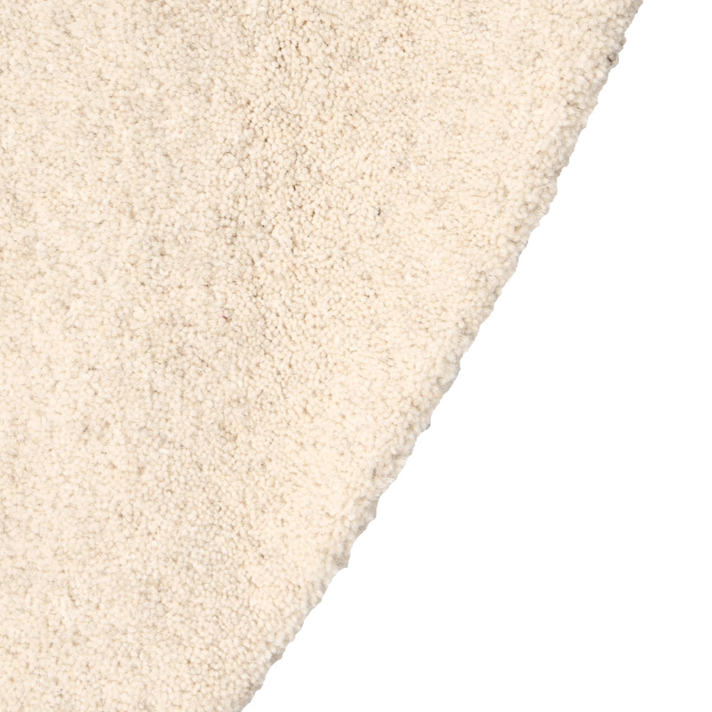 Tappeto in lana bianco sporco 140 cm tuftato a mano rotondo design decorativo