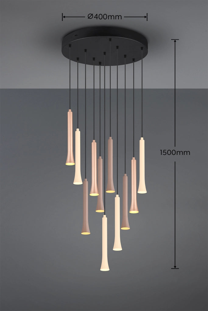 Lampada a sospensione LED Trio Fiato Ø40 bronzo/nero