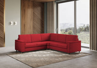Divano Angolare 5 Posti 226x226x85 cm Marrak in Tessuto Rosso