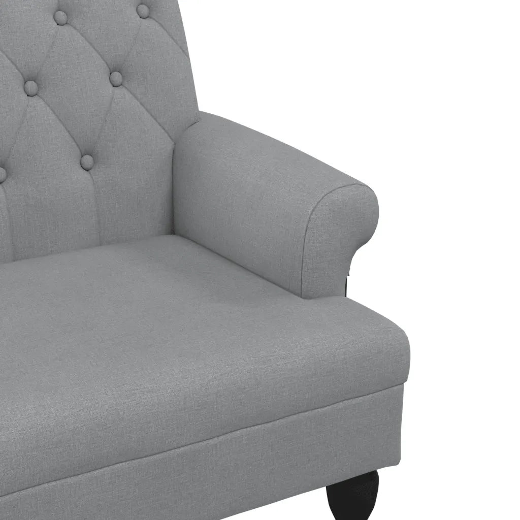 Panca con Schienale Grigio Chiaro 120x62x75,5 cm in Tessuto
