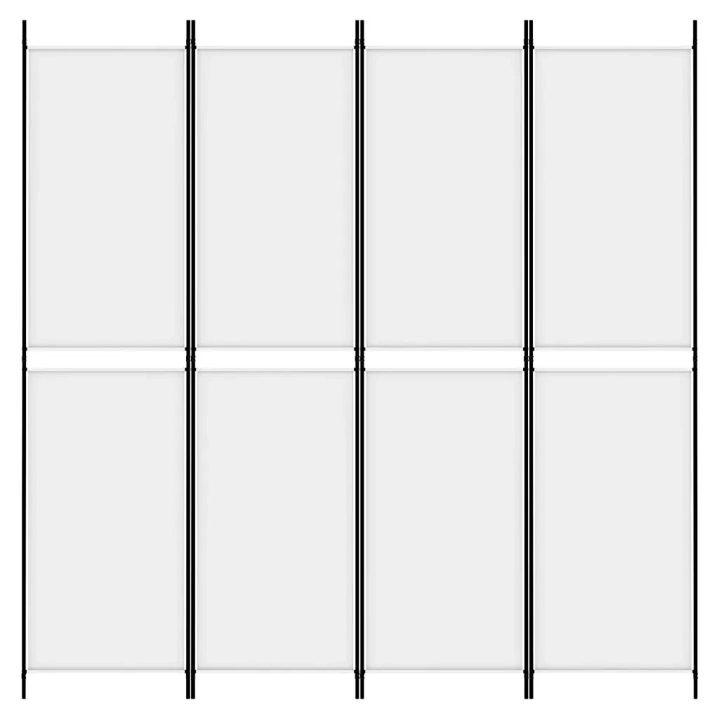 Divisorio Ambienti | Divider per stanze | Paravento a 4 Pannelli Bianco 200x200 cm Tessuto