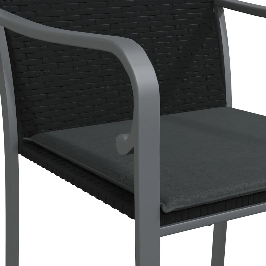 Set Pranzo da Giardino 5pz con Cuscini in Polyrattan e Acciaio 3186959