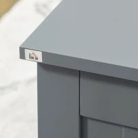 Baule Portaoggetti con Cerniere di Sicurezza, Cassapanca in Legno, Baule Porta Giocattoli, Coperchio Ribaltabile, Grigio