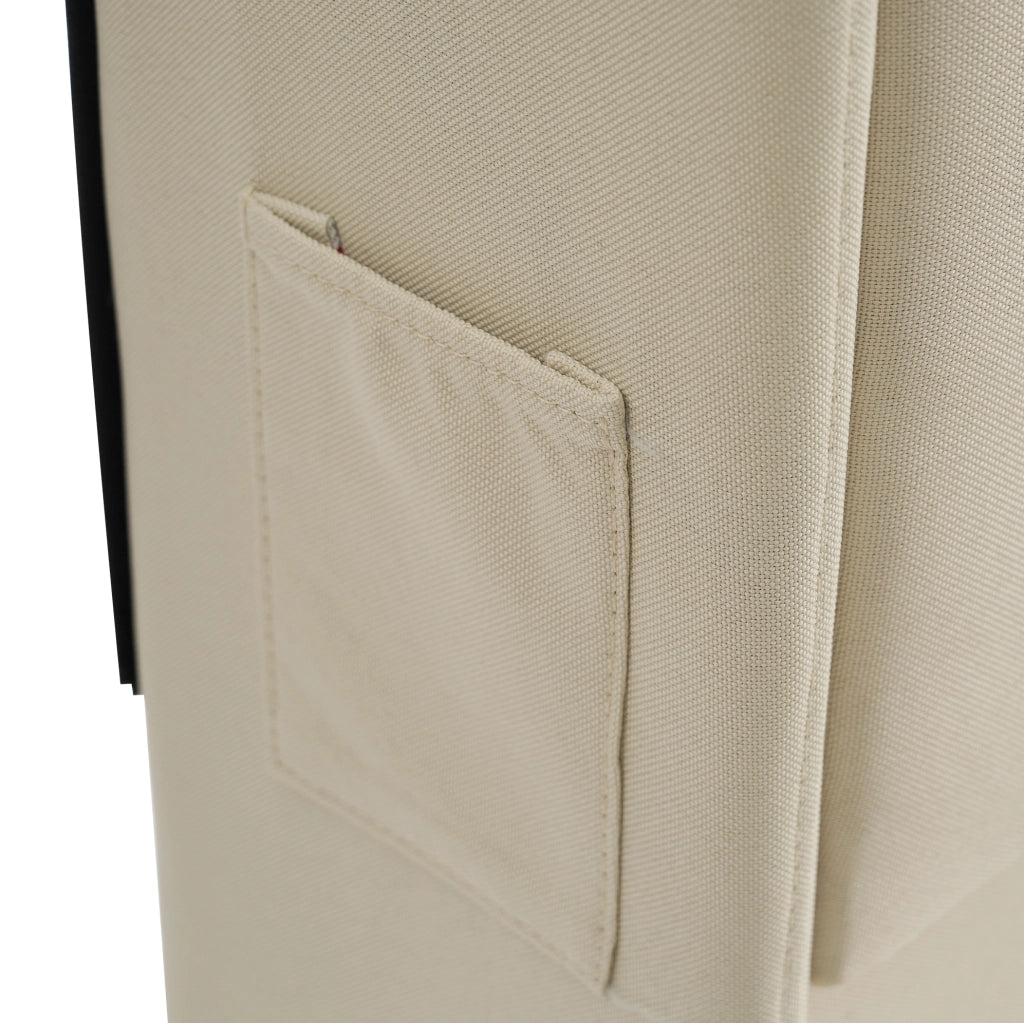 Letto singolo imbottito ULEVR 90x200 cm con contenitore idraulico, LED 360¡ã, USB e Type-C, beige