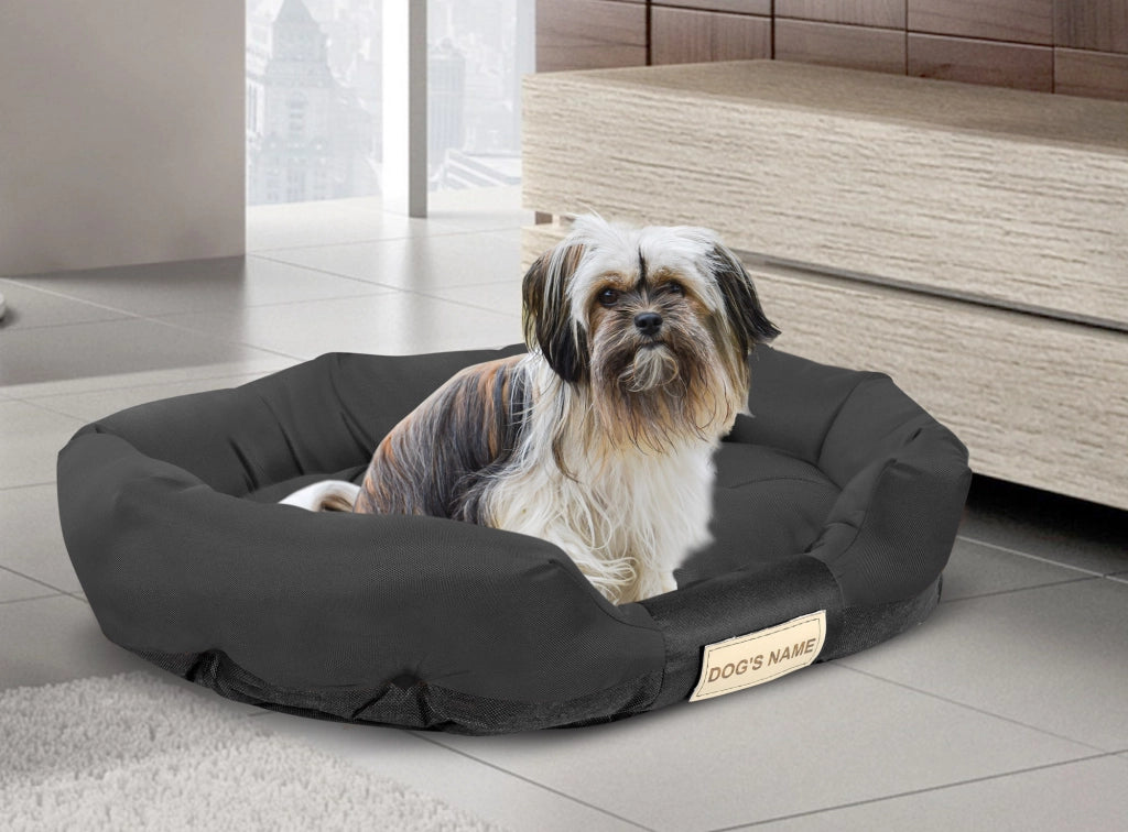 AIO FACTORY Letto per cani 75x50 cm personalizzato impermeabile nero