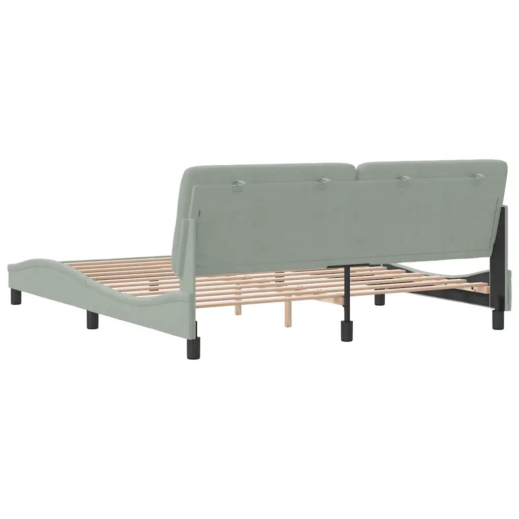 Giroletto senza Materasso Grigio Chiaro 180x200 cm Velluto