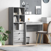 Scrivania con cassetto con lo scaffale 2 pcs Grigio Sonoma 3337310
