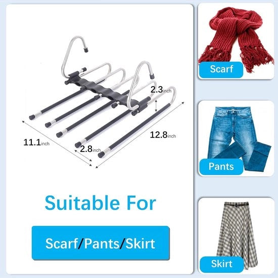 Organizzatori multifunzionali per armadi con 10 clip metalliche, organizzatori per sarti e pantaloni