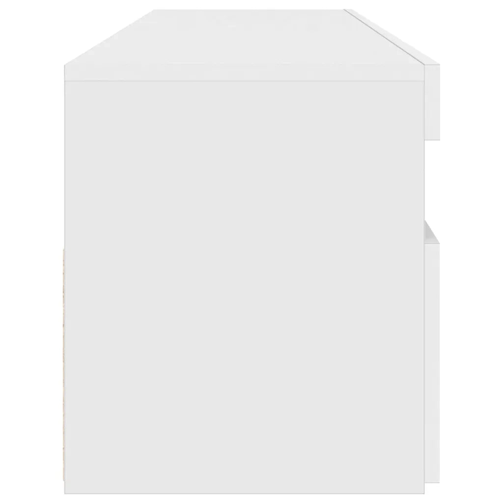 Mobile Porta TV con Luci LED Bianco Lucido 90x35x40 cm 804388