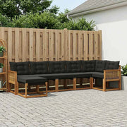 Set di divani da esterno 7 pz Naturale e Nero 3382100