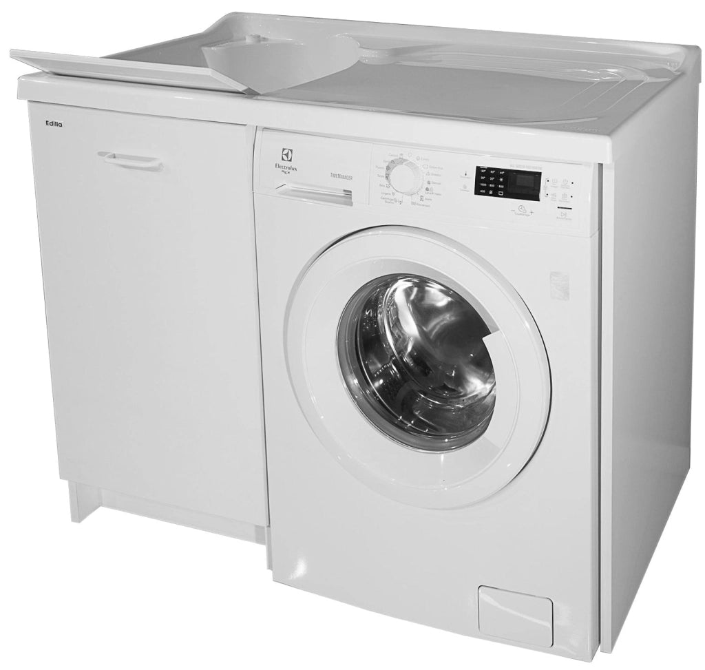 Lavatoio e Coprilavatrice 109x60x89cm Asse in Termoplastico Montegrappa Edilla Bianco Sinistro