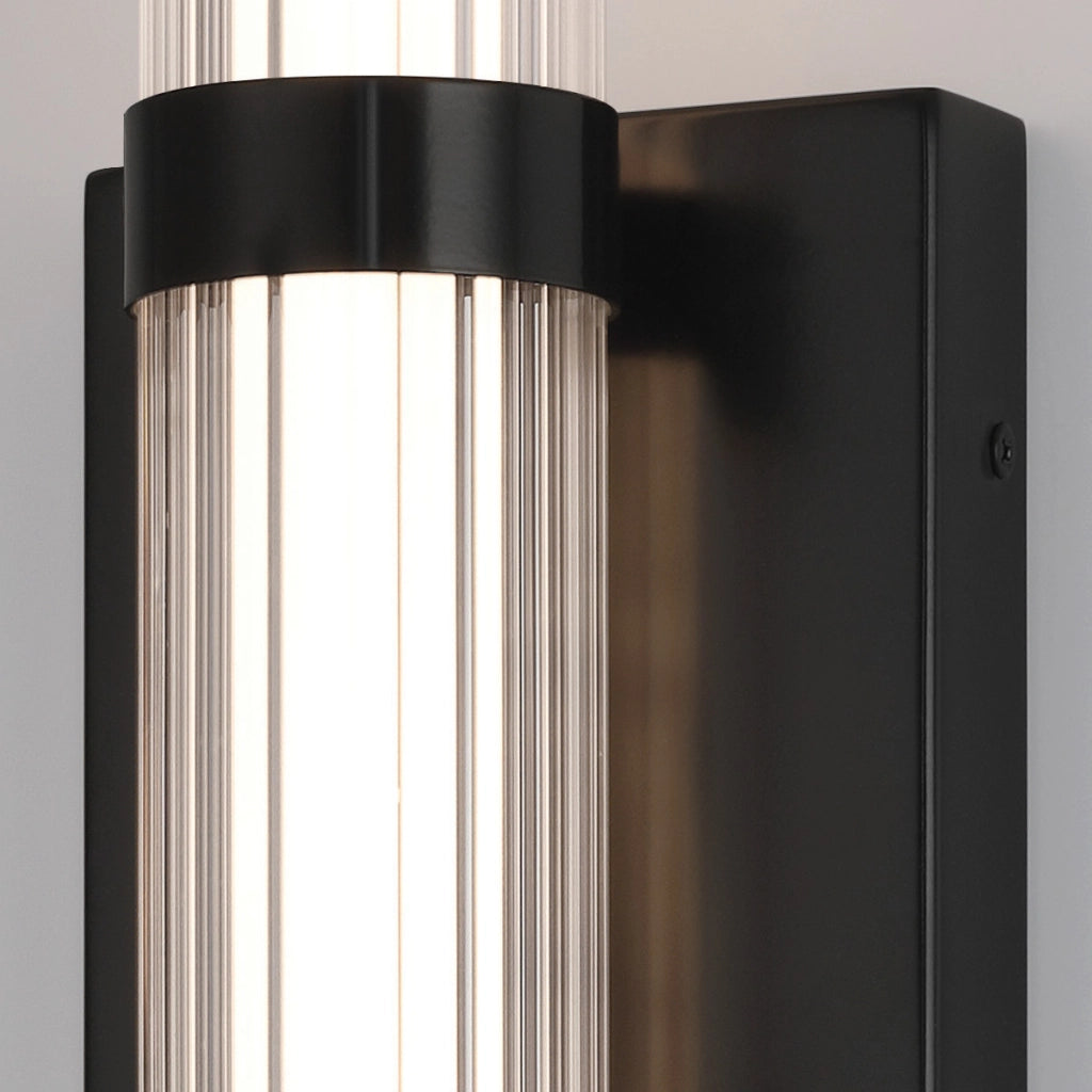 Applique LED esterna Fayton nera 54cm 21,6W IP44 3000K