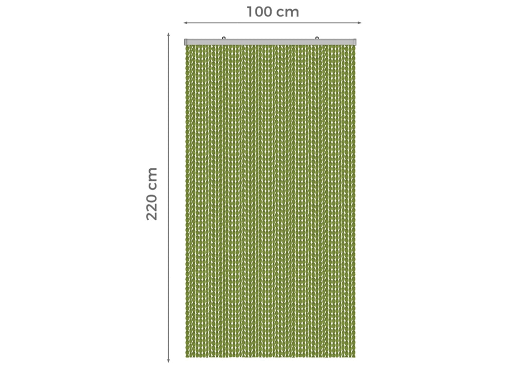 Tenda Antimosca Antirumore Caduta Pannello Porta Finestra Casa Pon Pon - 100X220 - Verde