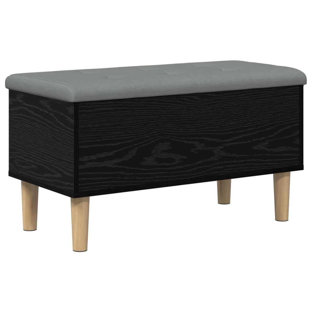 Panchina con Cuscino Rovere Nero 82 x 42 x 46 cm 8017743