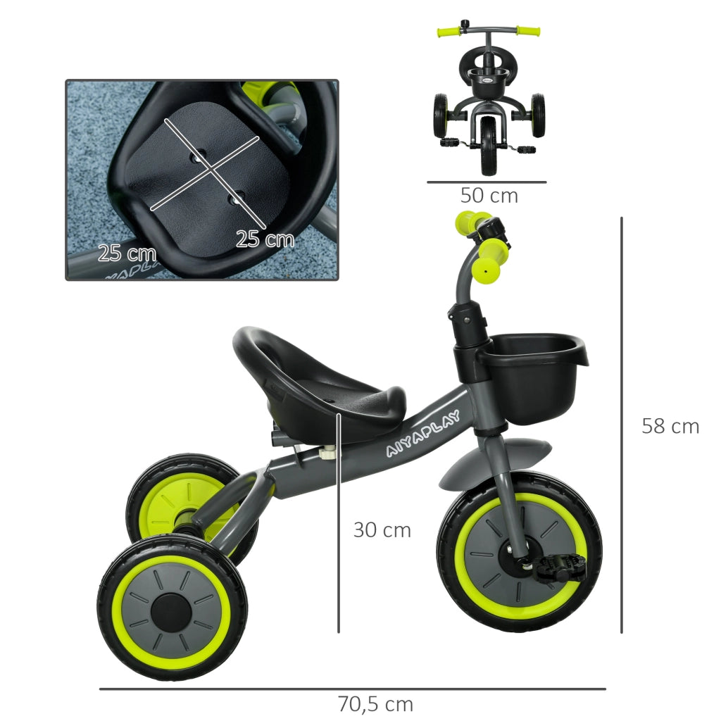 Triciclo Bambini con Cestino e Campanella ¨C Zephmum ¨C Nero