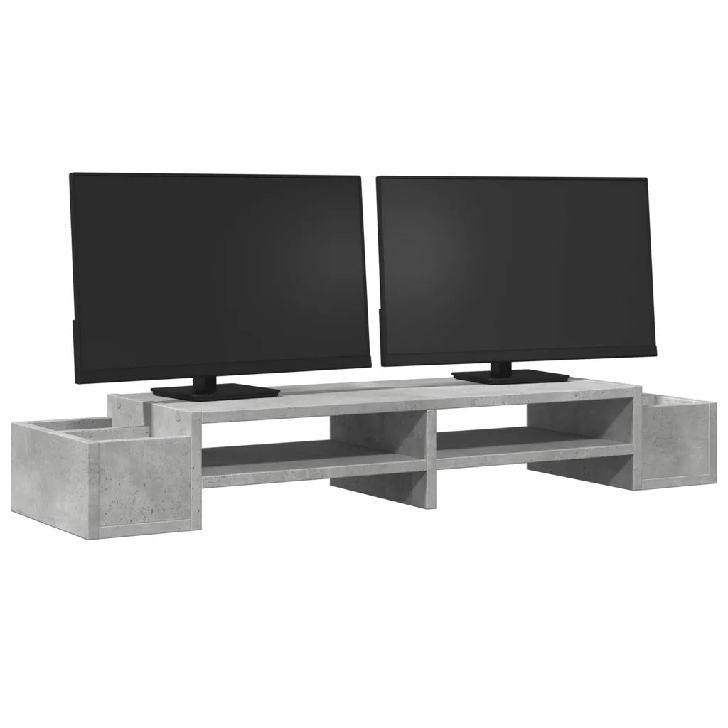 vidaXL Supporto Monitor con Cassetti Grigio 100x27x15 cm in Truciolato