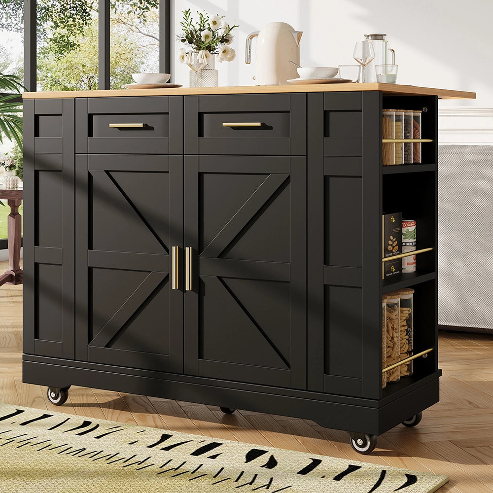 Isola cucina - Xylo - tavolo estensibile venatura legno nero