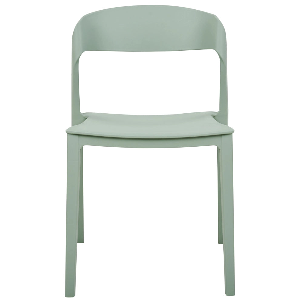 Set di 2 sedie da pranzo verde menta impilabili con gambe senza braccioli Sedie da conferenza in plastica Design moderno contemporaneo Sedute per la sala da pranzo