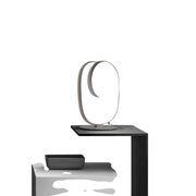 Diva - Lampada da tavolo led dimmerabile design moderno - Alluminio titanio, diffusore in silicone, luce calda 3000K, 17W