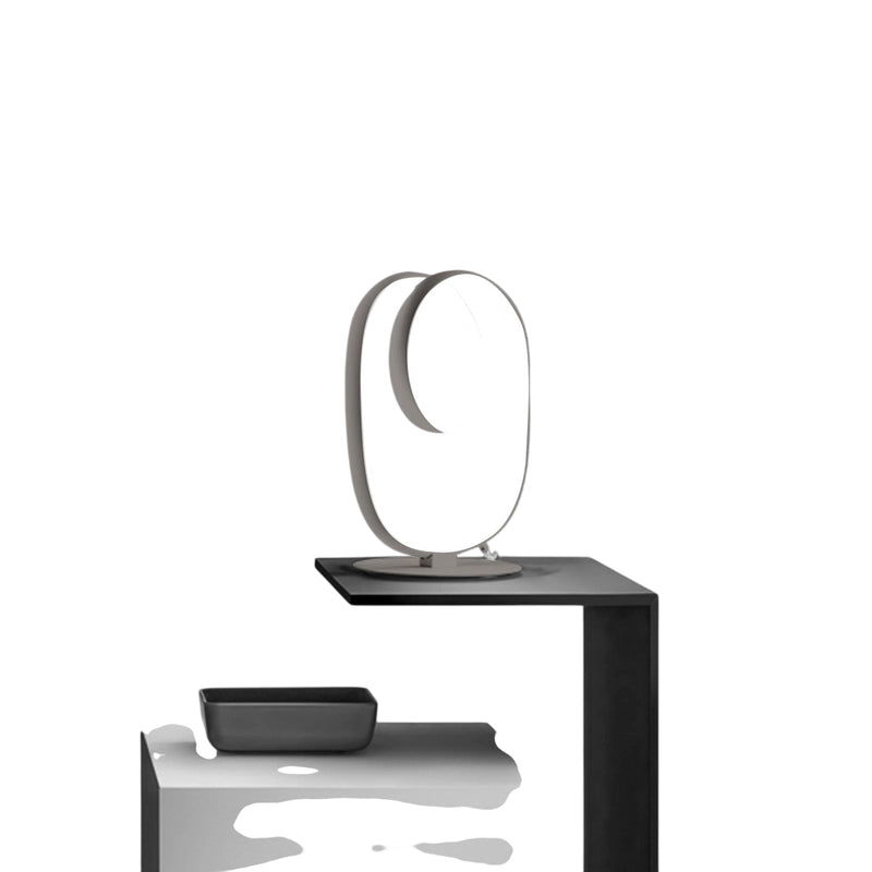Diva - Lampada da tavolo led dimmerabile design moderno - Alluminio titanio, diffusore in silicone, luce calda 3000K, 17W