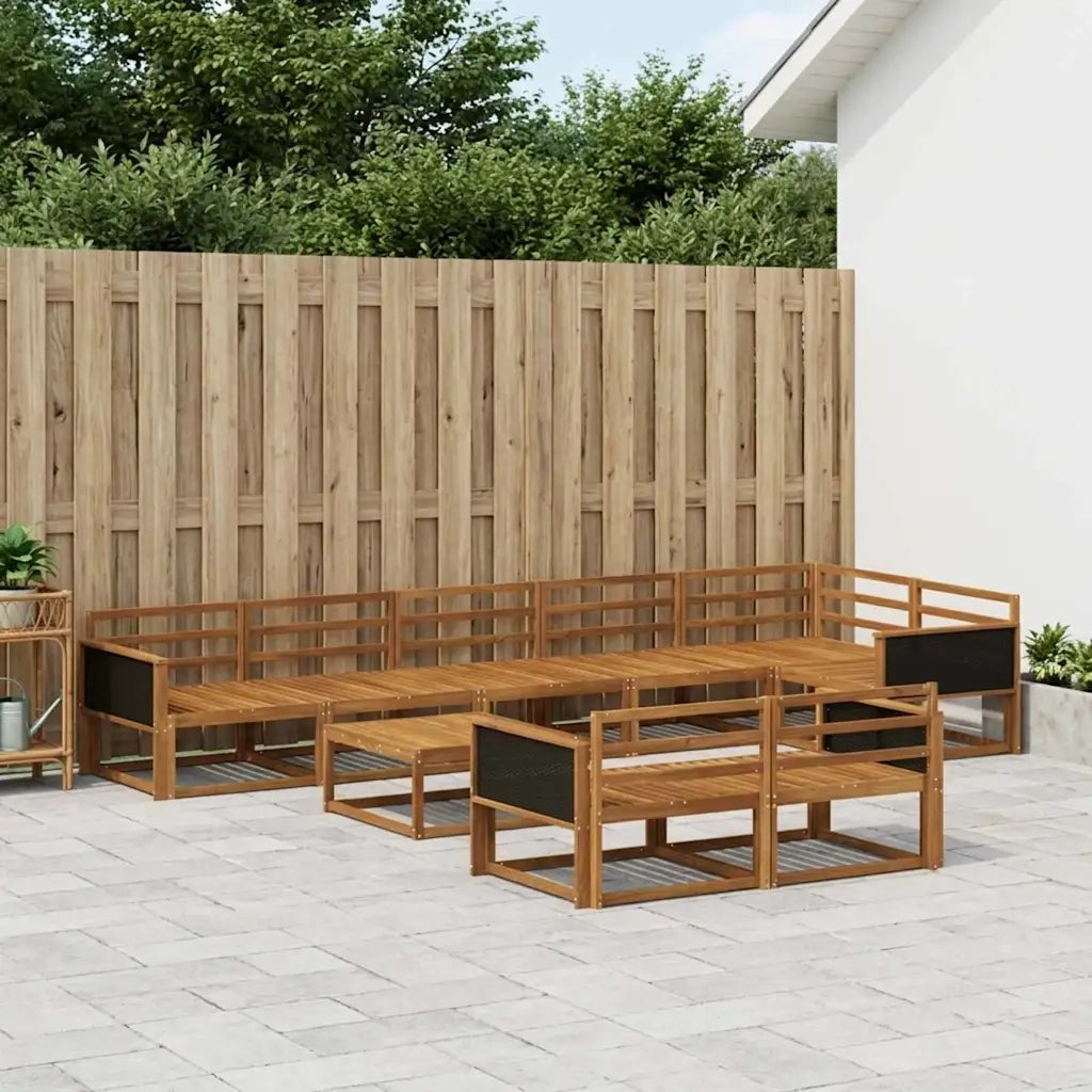 Set di divani da esterno 9 pcs Naturale