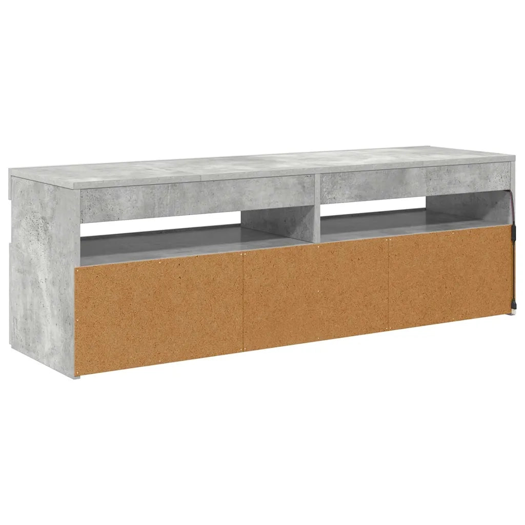 Mobile Porta TV con Luci LED Grigio Cemento 120x35x40 cm 804377