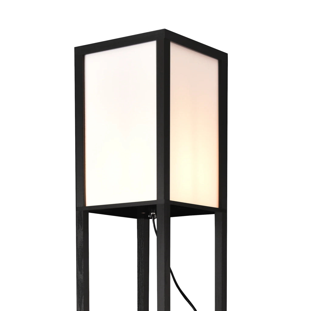 Lampada da terra Stapleford con ripiano attacco E27 altezza 160 cm nero e bianco 03_0007319
