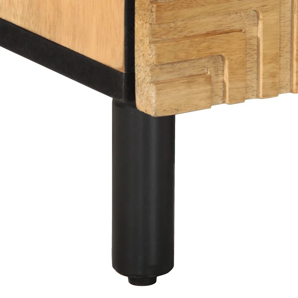 Comodini 2pz Marrone 40x33x46 cm in Legno Massello di Mango 4017717
