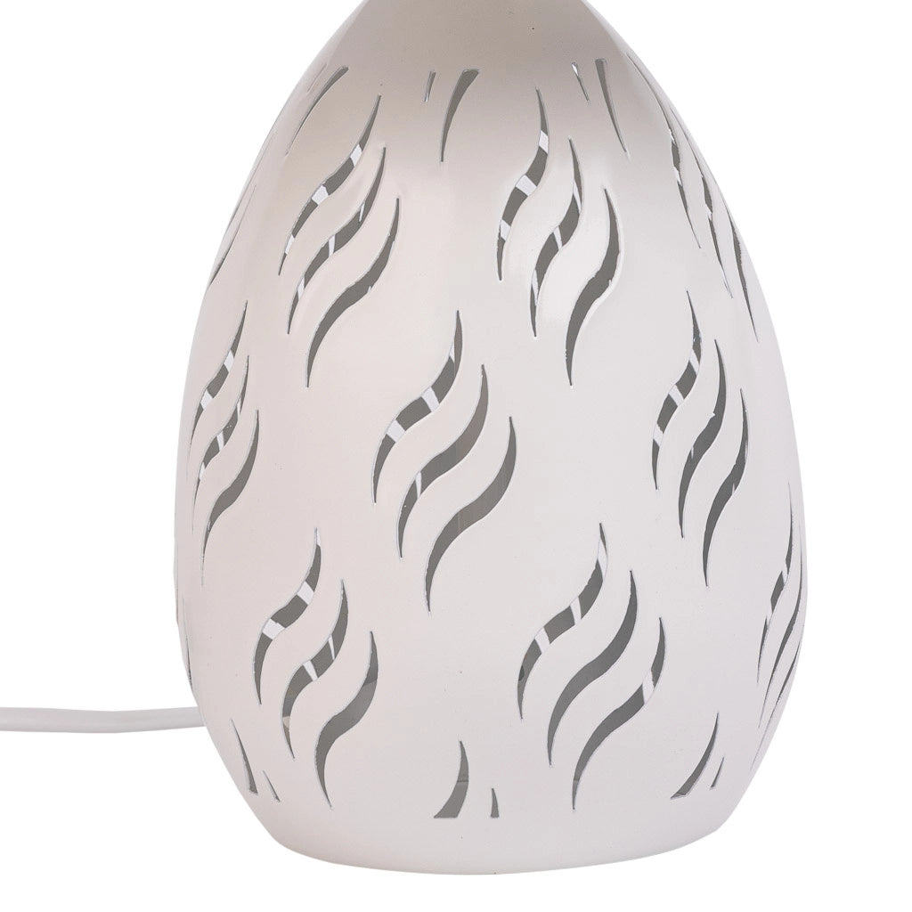 Lampada da tavolo in metallo bianco 18x18x31h