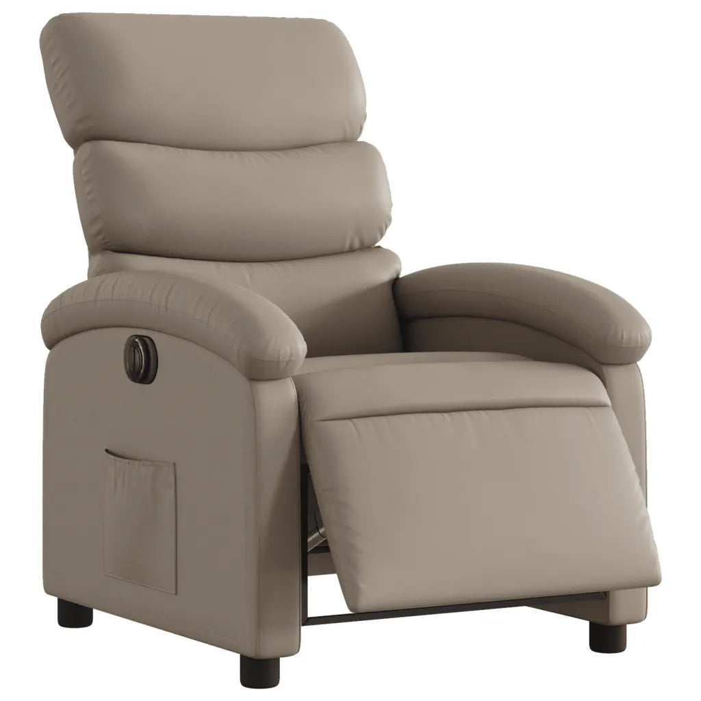 Divano Sedia-Poltrona Reclinabile Elettrica Cappuccino in Similpelle 817451