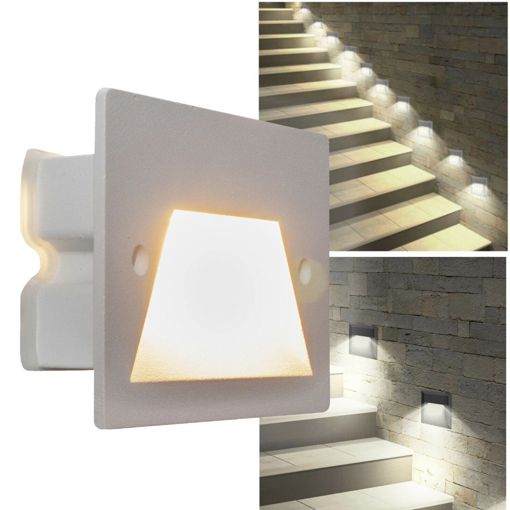 Faretto segnapassi IP65 LED 3W incasso scatola 503 scale giardino viale gradino Nero 6000K