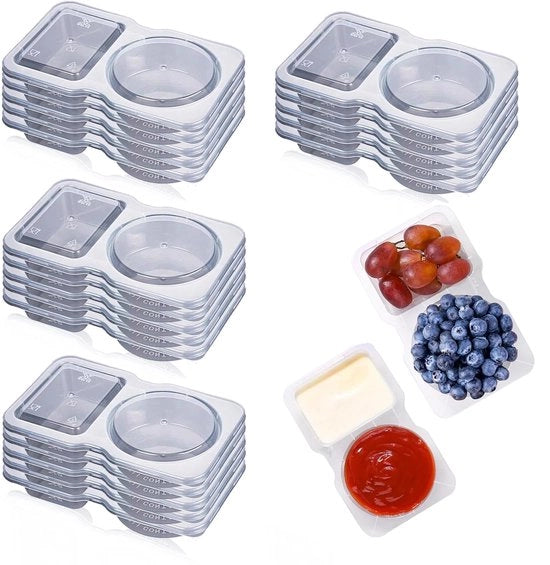 Contenitore per dip - 20 pezzi - Confezioni per snack riciclabili - Verdici - Contenitore per dip - sale - pepe - spezie - erbe
