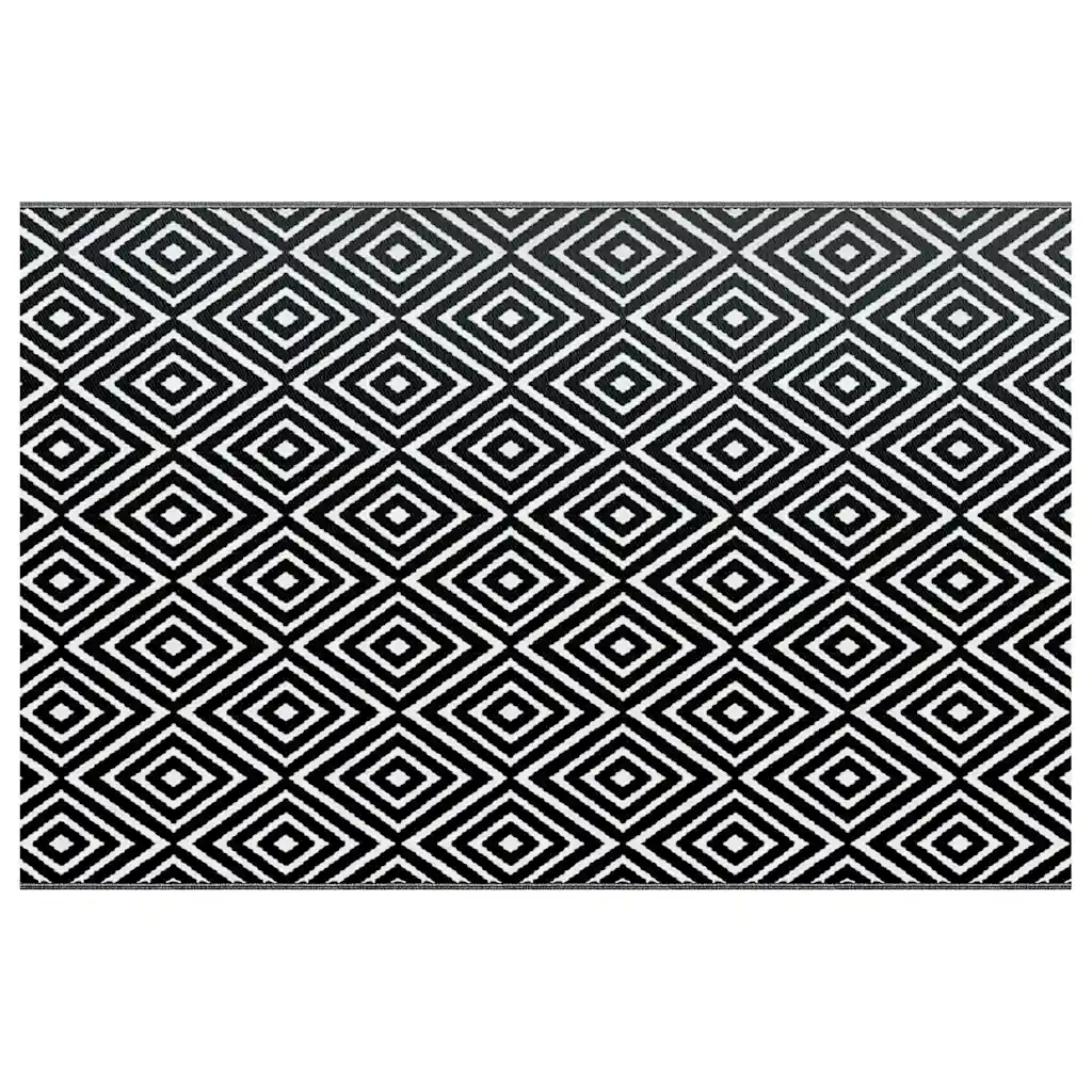 Tappeto da Esterni ARAKIL Bianco e Nero 190x290 cm in PP CFW3160850