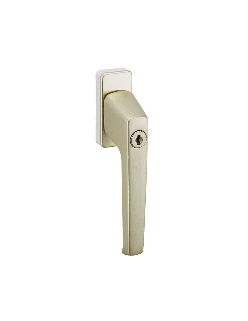 Maniglia con chiave, a leva, alluminio, per finestra, infissi, quadro 7mm, argento, 2 chiavi - THIRARD