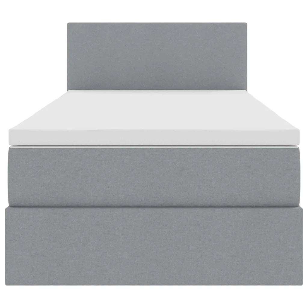 Letto con contenitore e materasso Grigio chiaro 90 x 200 cm